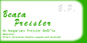 beata preisler business card